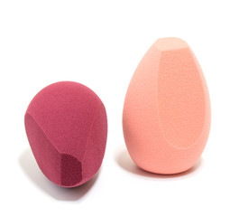 Beauty blender on white isolated background for cosmetics