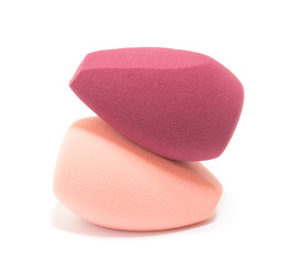Beauty blender on white isolated background for cosmetics 