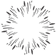 Obraz premium hand drawn doodle design element, starburst doodle ,sparkling doodle,firework doodle. isolated background