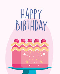 Happy birthday cake vector design