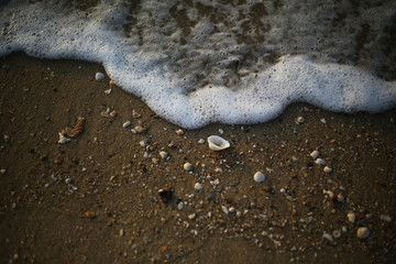 water drops on the sand