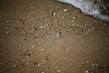 water drops on the sand