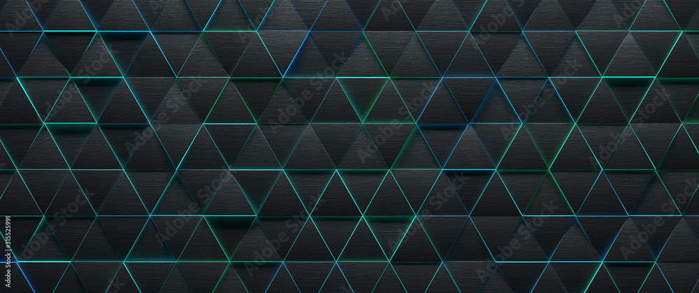 Poster triangle stereo abstract background in 3d rendering