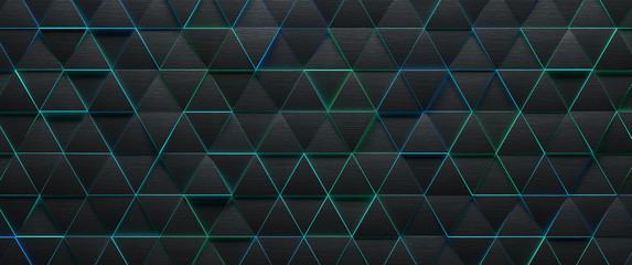 Triangle stereo abstract background in 3D rendering