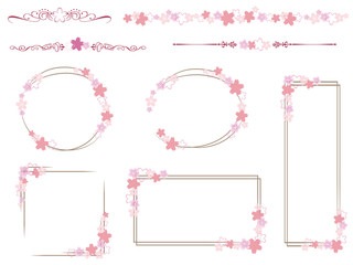桜のフレームと飾り罫のセット © hichako