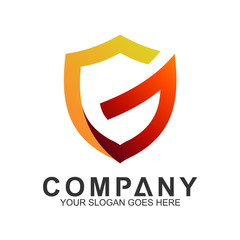 Shield Letter G Logo In Simple Line Connection Shape, Protection And Care Logo, Guardian Symbol