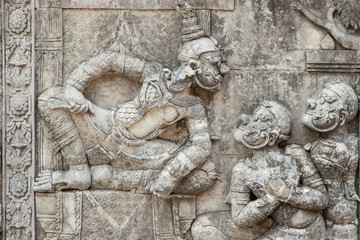 Obraz premium Wall carvings from Ramayana literature