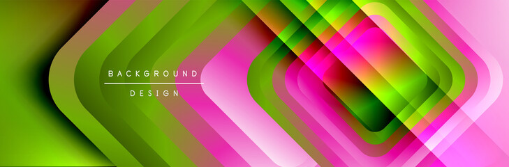 Round squares shapes composition geometric abstract background. Vector Illustration