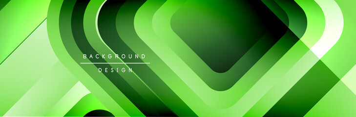 Round squares shapes composition geometric abstract background. Vector Illustration