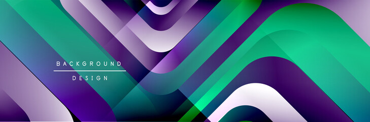 Round squares shapes composition geometric abstract background. Vector Illustration