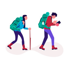 Obraz premium Hiking trekking people