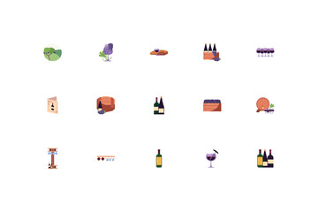 Isolated wine icon set vector design