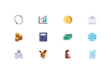 Isolated business icon set vector design