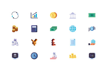 Isolated business icon set vector design