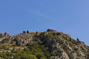 An old fortress on top of a mountain.