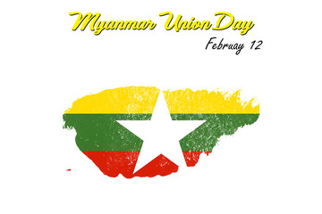 Myanmar flag, Myanmar Union day on February 12