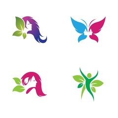 Natural spa logo icon illustration