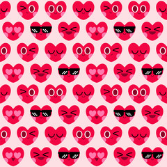 cute heart character seamless pattern background