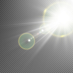 The dust sparks and golden stars shine with special light. Vector sparkles on a transparent background. Christmas light effect. Sparkling magical dust particles.