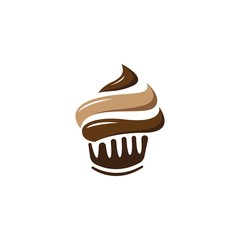 Cup cake logo vector icon