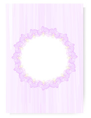 Lilac pattern with orchid inflorescences and place for text