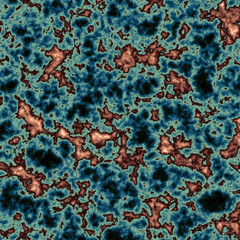 Virus shapes seamless texture of a blue fabric