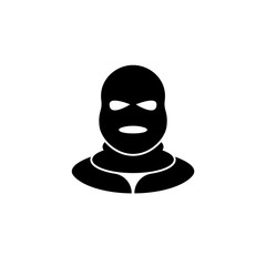 Bandit mask vector icon on white background.