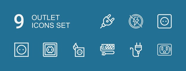 Editable 9 outlet icons for web and mobile