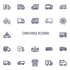 Editable 22 driving icons for web and mobile