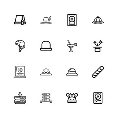 Editable 16 hard icons for web and mobile