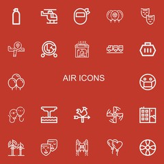 Editable 22 air icons for web and mobile