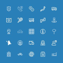 Editable 25 service icons for web and mobile