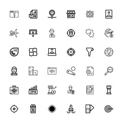 Editable 36 strategy icons for web and mobile