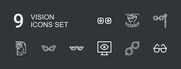 Editable 9 vision icons for web and mobile