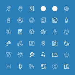 Editable 36 save icons for web and mobile