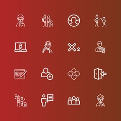 Editable 16 member icons for web and mobile