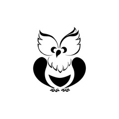 owl bird illustration logo template vector icon