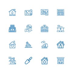 Editable 16 estate icons for web and mobile