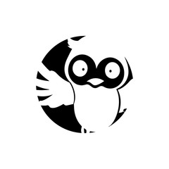 owl bird illustration logo template vector icon