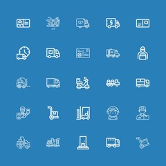 Editable 25 courier icons for web and mobile