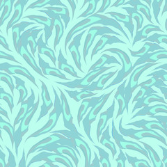 Seamless pattern of abstract tricolor torn shapes. Texture for f
