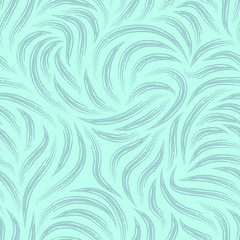 Branching turquoise stripes seamless pattern. Smooth lines textu