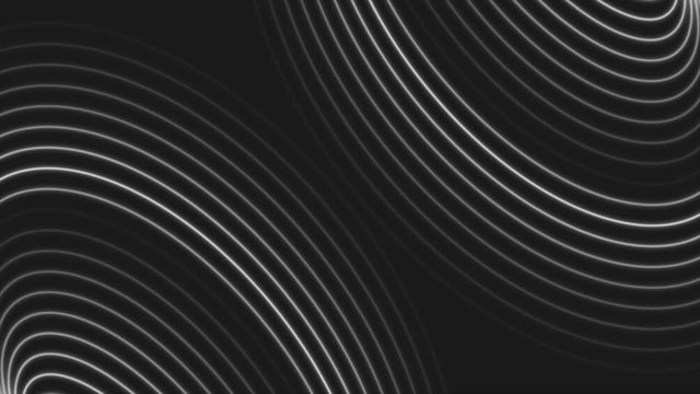 Monochrome white neon laser waves motion design. Elegant wavy lines geometric technology background. Seamless looping. Video animation Ultra HD 4K 3840x2160