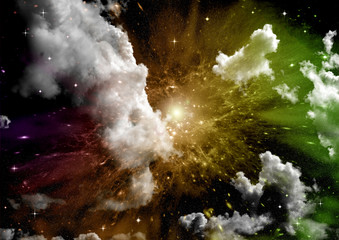 galaxy in a free space. 3D rendering