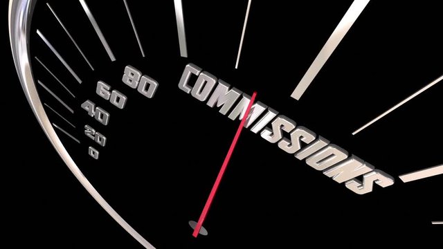 Commissions Sales Portion Profit Incentives Speedometer Word 3d Animation
