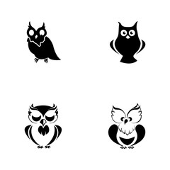 owl bird illustration logo template vector icon