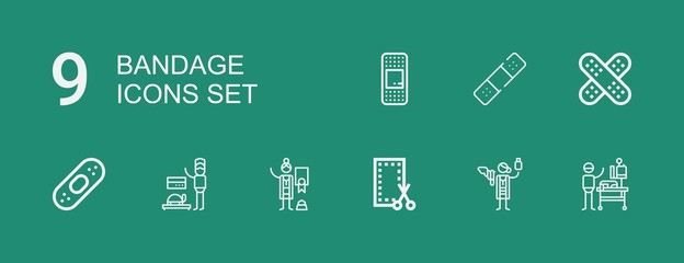 Editable 9 bandage icons for web and mobile