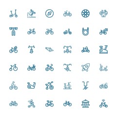 Editable 36 biking icons for web and mobile