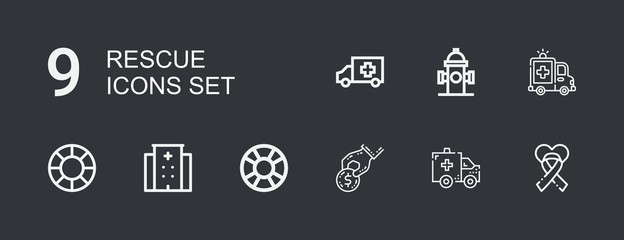 Editable 9 rescue icons for web and mobile