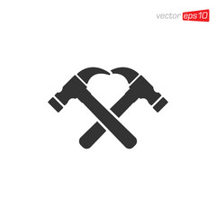 Obraz premium Hammer Icon Design Illustration Vector